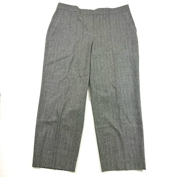 Lafayette 148 Fulston Glistening Pinstripe Trousers Wool Cashmere - Picture 2 of 9